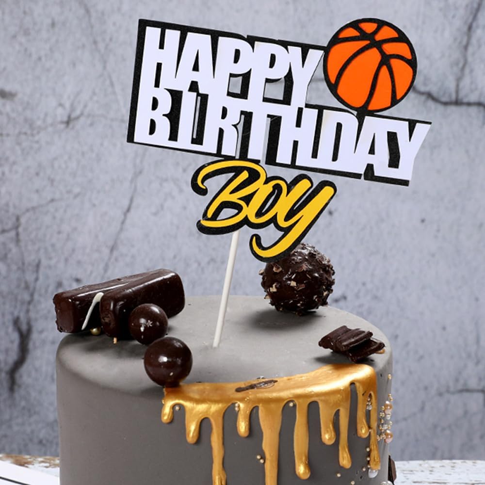 Happy Birthday Boy (Basket Ball) Cake Topper