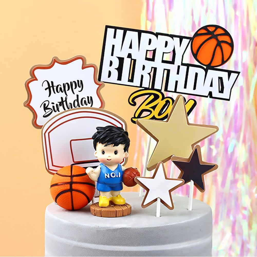 Happy Birthday Boy (Basket Ball) Cake Topper