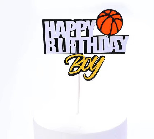 Happy Birthday Boy (Basket Ball) Cake Topper