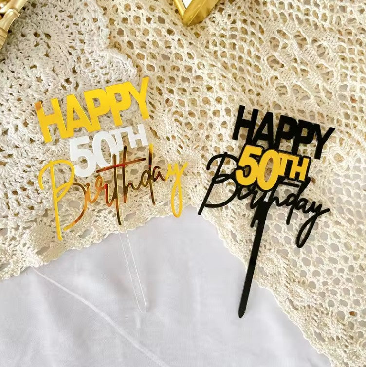 Happy 50th Birthday Cake Topper