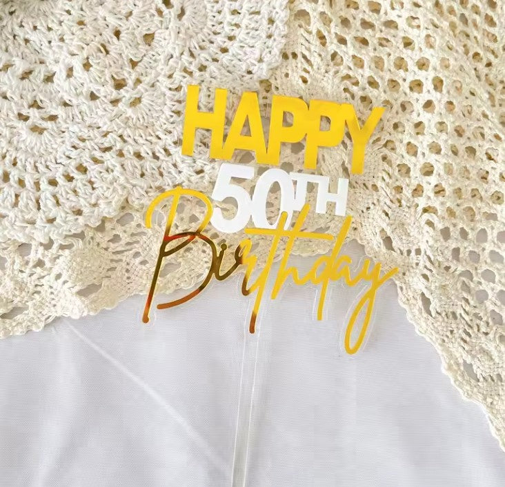 Happy 50th Birthday Cake Topper