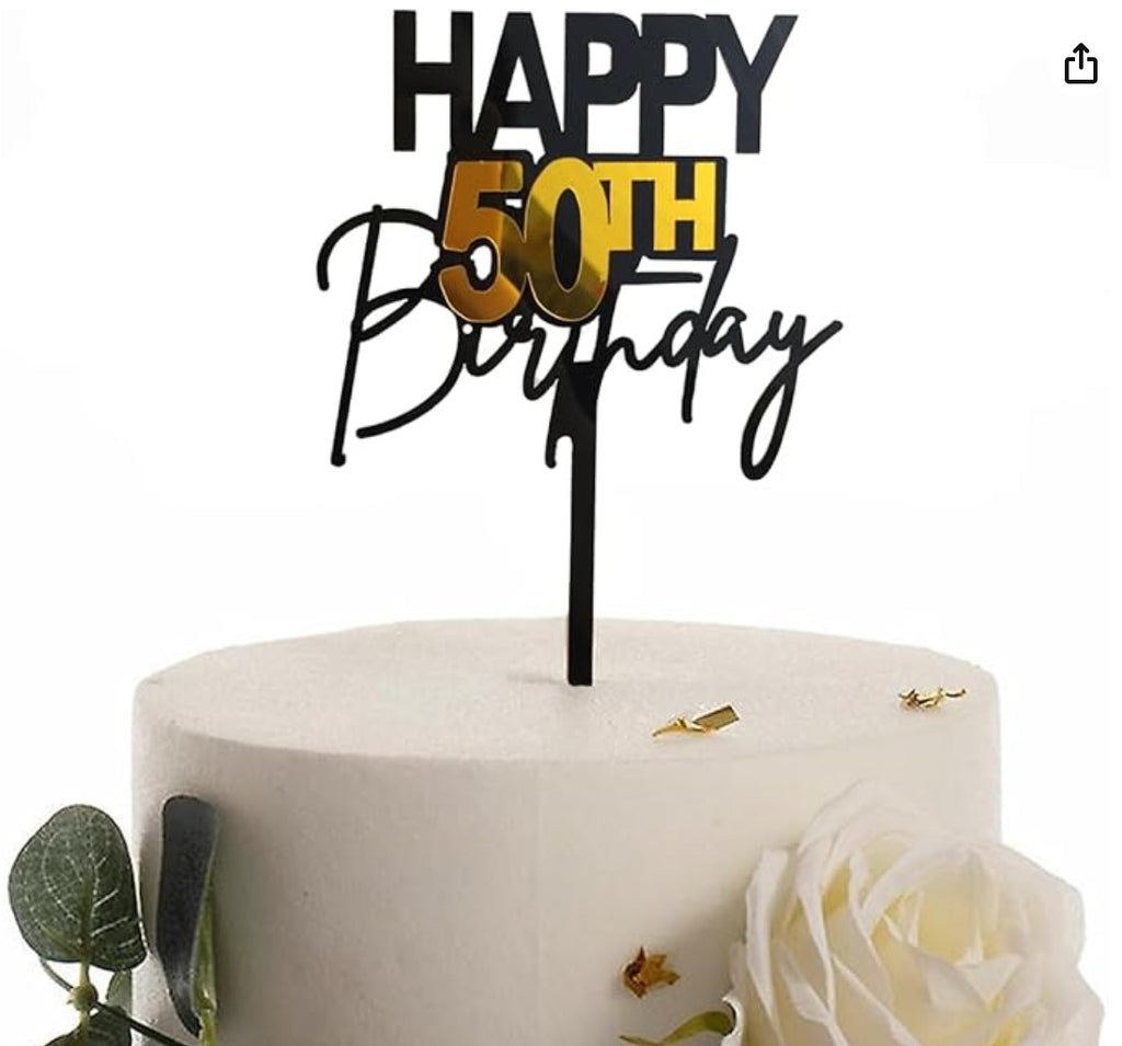 Happy 50th Birthday Cake Topper