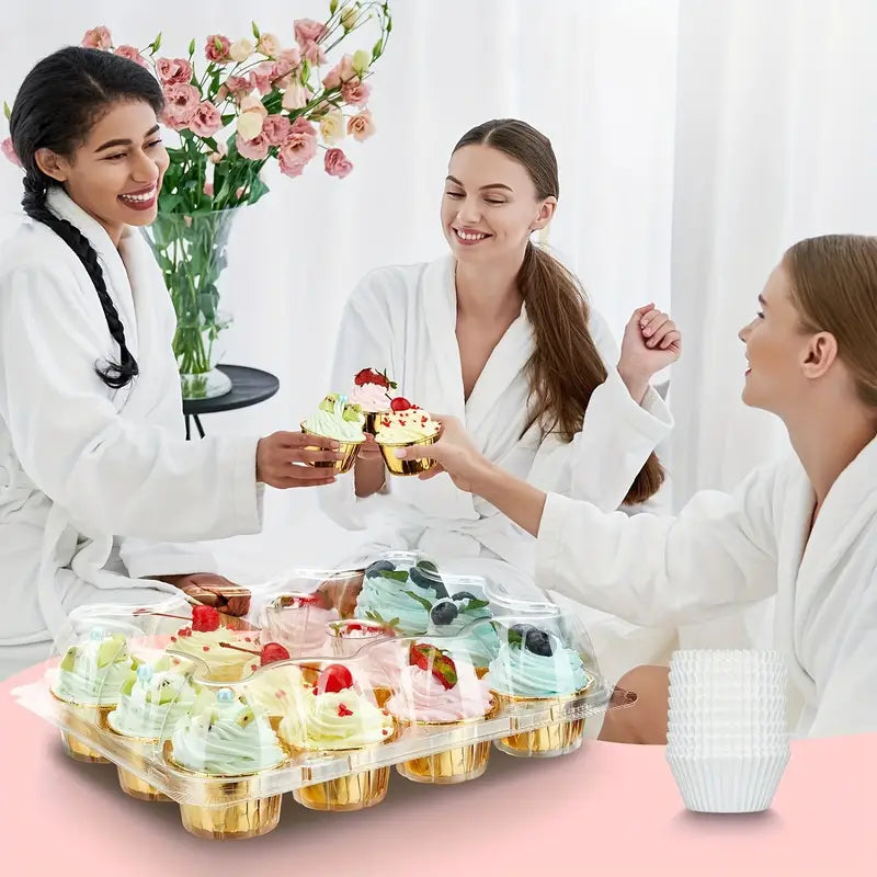 12 Hole Clear Cupcake Container