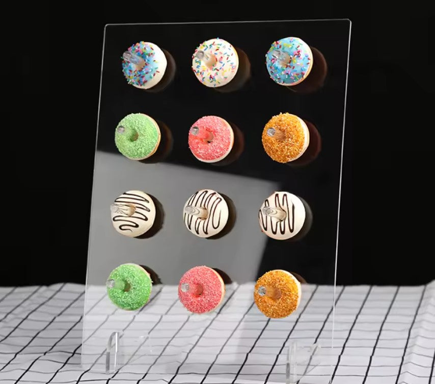 12PCS CLEAR ACRYLIC DONUT STAND