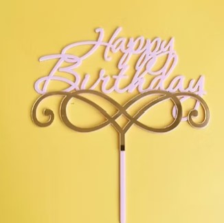 Happy Birthday Acrylic Topper "E"