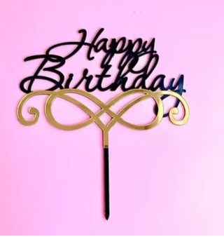 Happy Birthday Acrylic Topper "E"