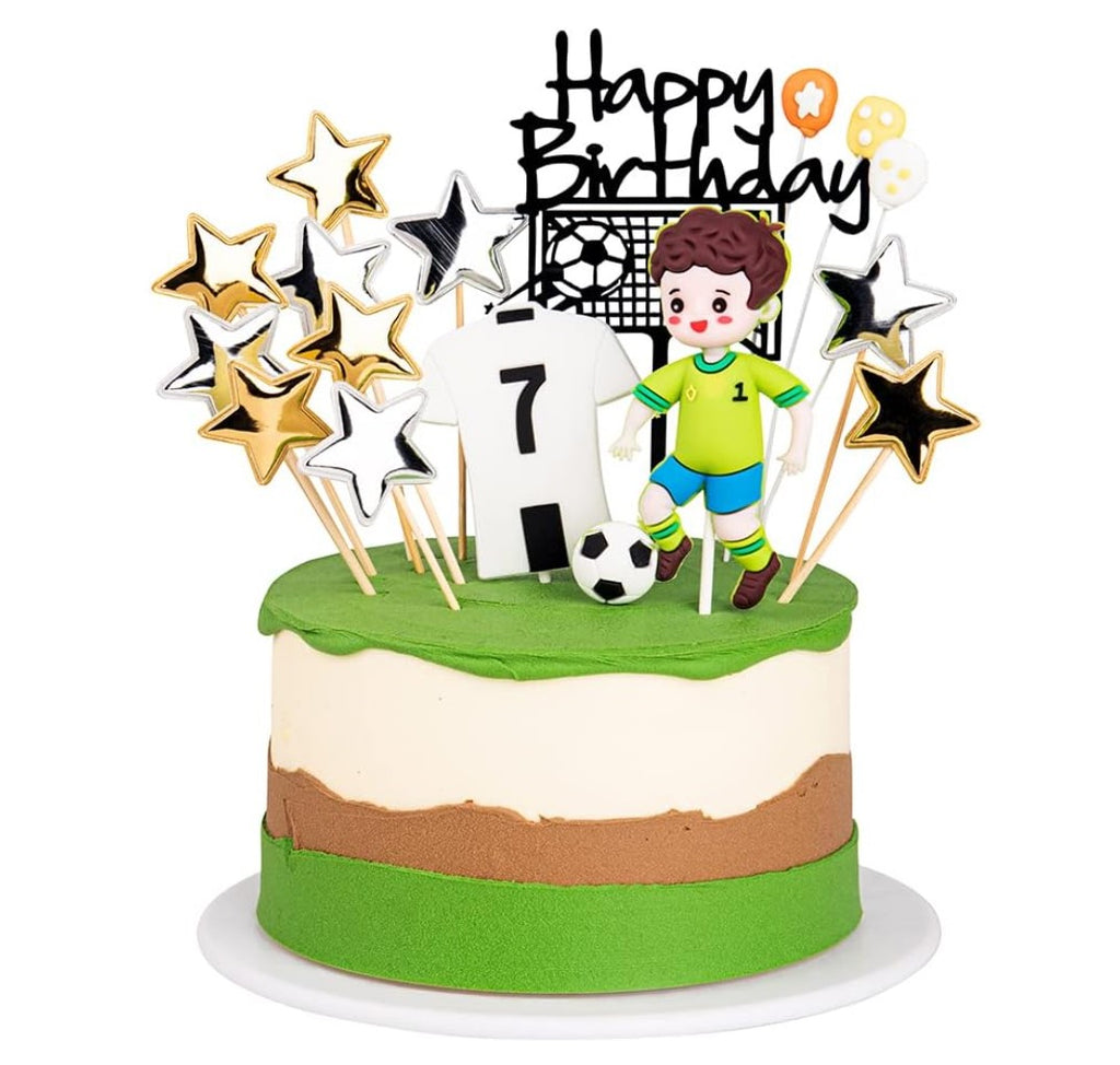 Football Cake Toppers for Boys Football Player Cake Decorations Birthday Cake Decorating