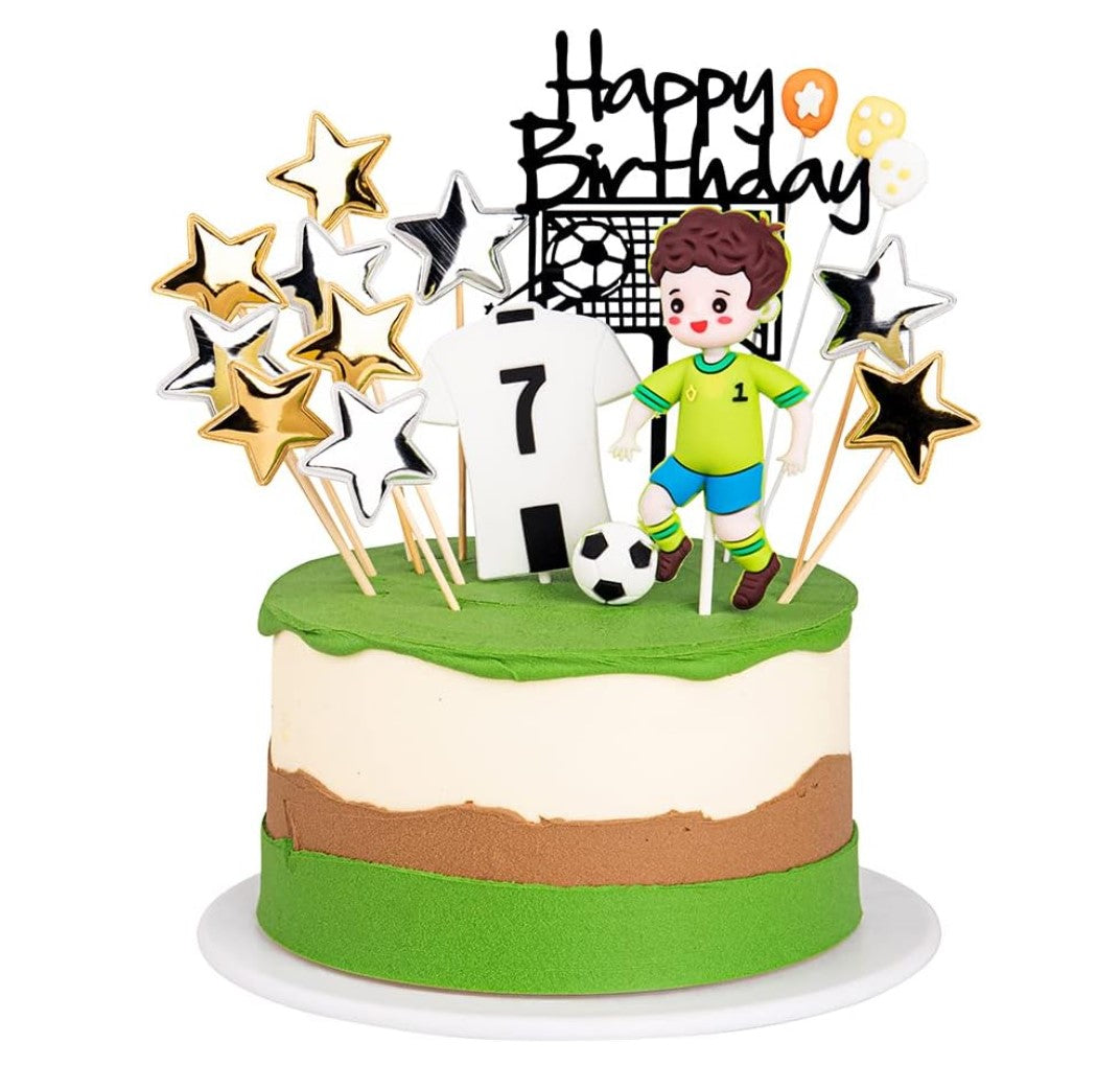 Football Cake Toppers for Boys Football Player Cake Decorations Birthday Cake Decorating