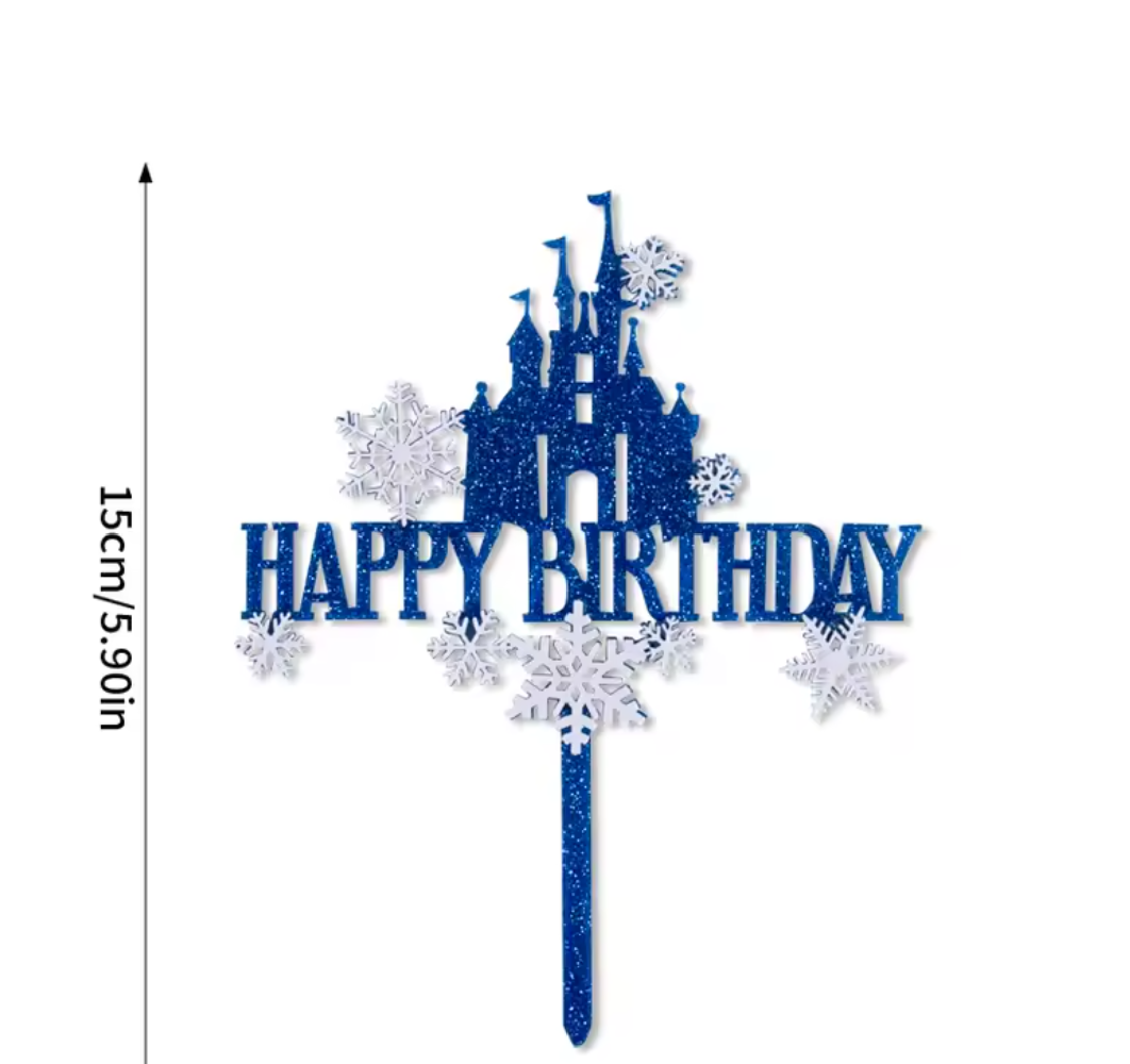 Frozen Castle Happy Birthday Cake Topper