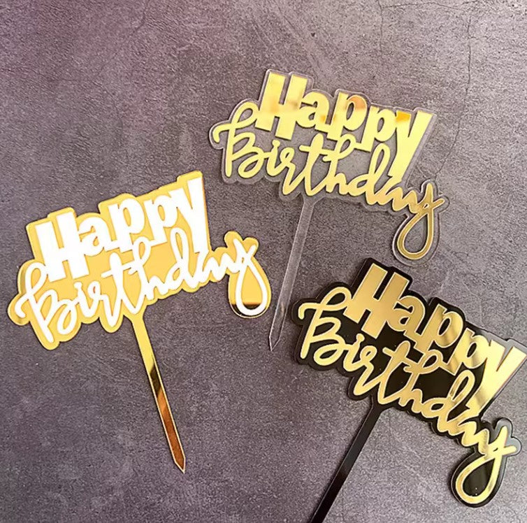 Happy Birthday Cake Topper "MT"