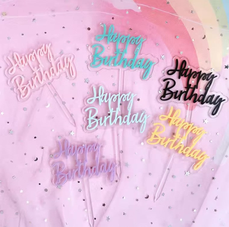 Happy Birthday Cake Topper "D"