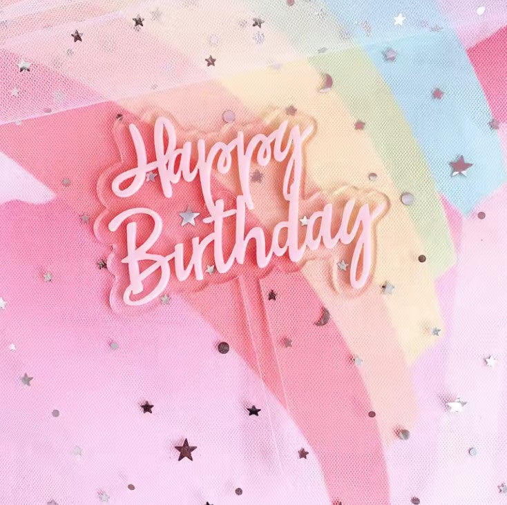 Happy Birthday Cake Topper "D"