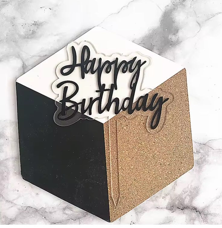 Happy Birthday Cake Topper "D"