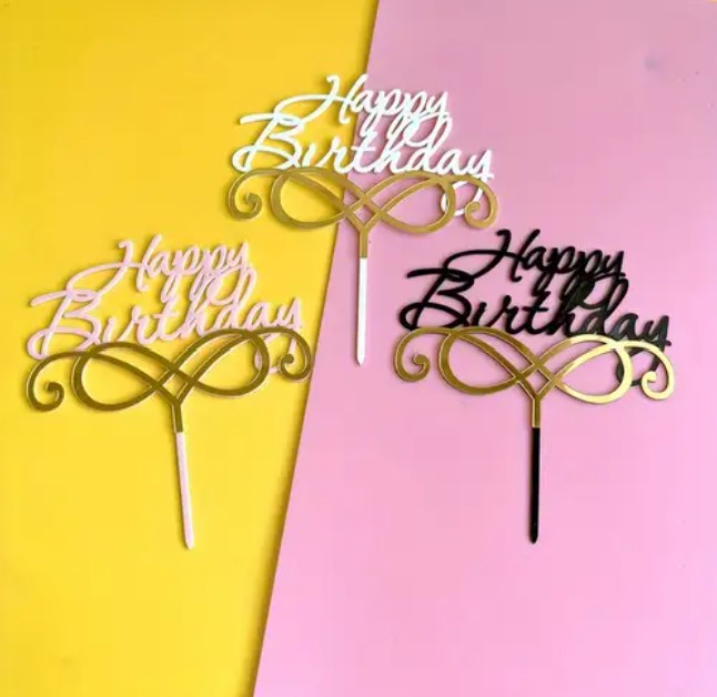 Happy Birthday Acrylic Topper "E"