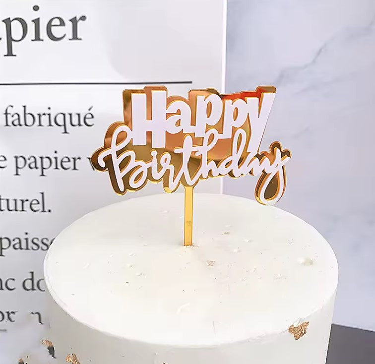 Happy Birthday Cake Topper "MT"