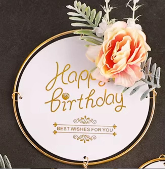 Metallic Happy Birthday Cake Topper