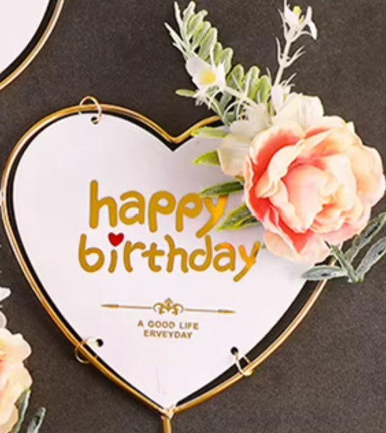 Metallic Happy Birthday Cake Topper