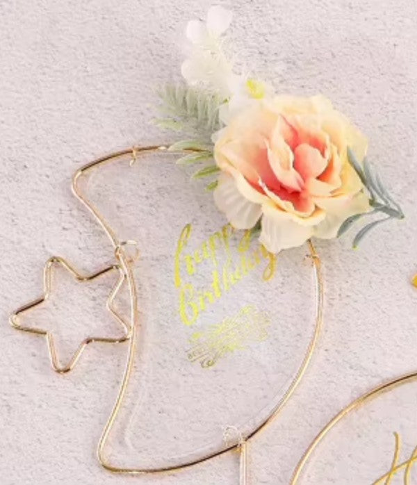 Metallic Happy Birthday Cake Topper