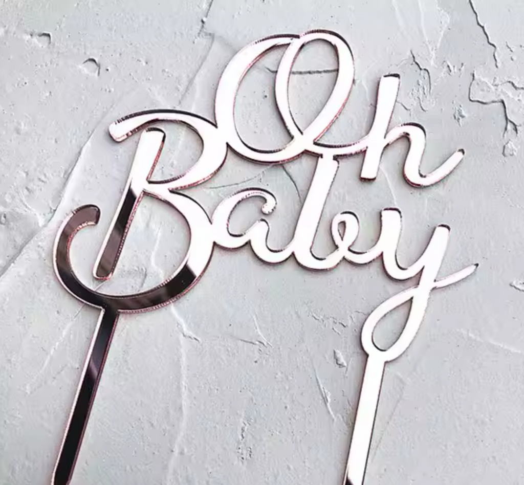 Oh Baby Baby Shower Acrylic Cake Toppers