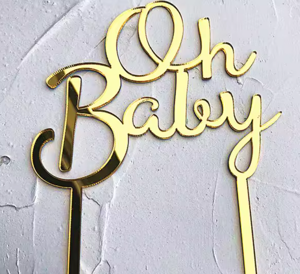Oh Baby Baby Shower Acrylic Cake Toppers