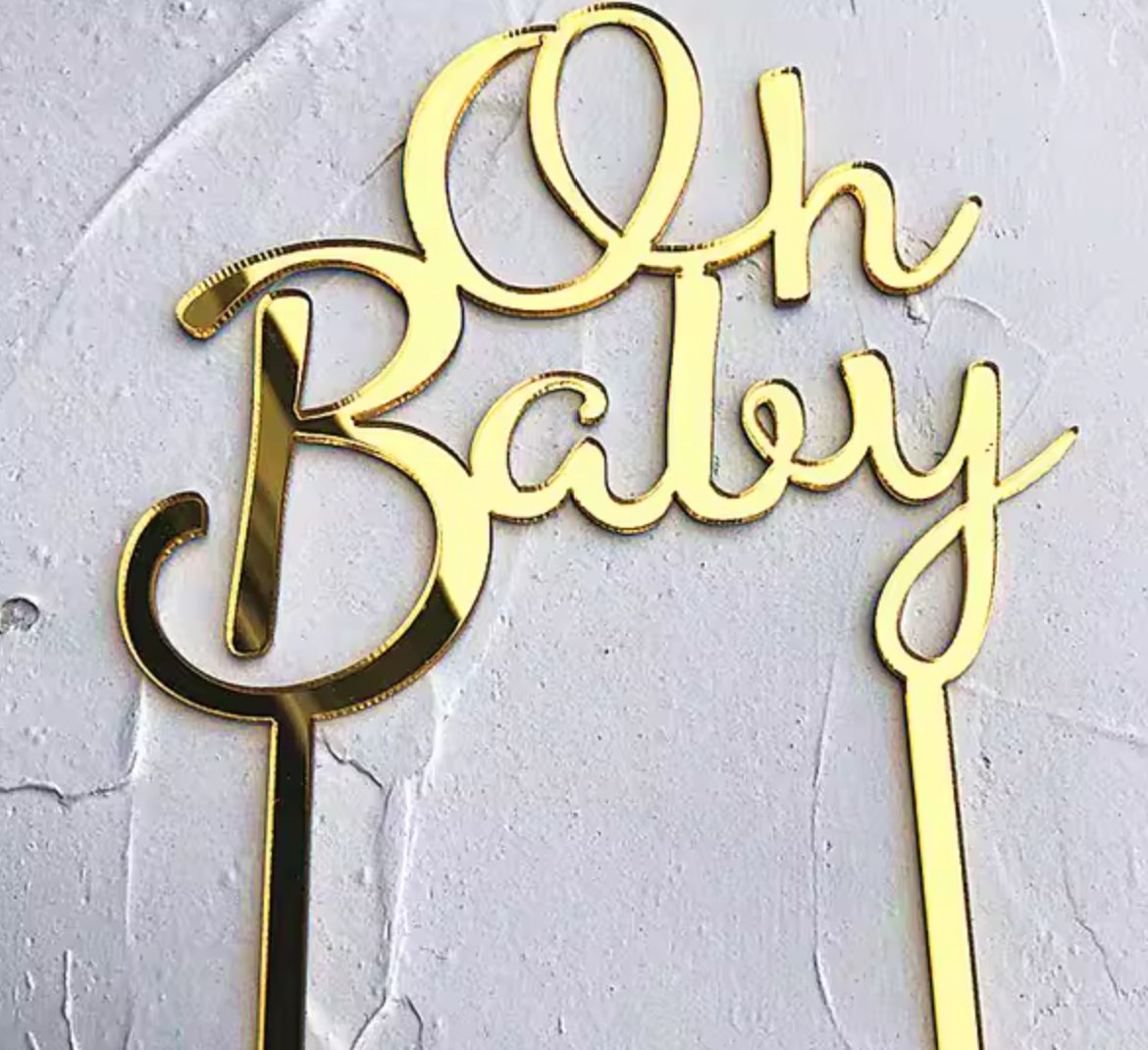 Oh Baby Baby Shower Acrylic Cake Toppers