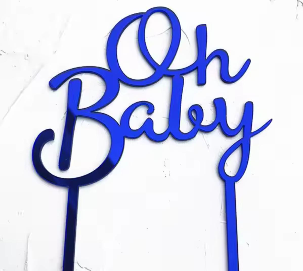 Oh Baby Baby Shower Acrylic Cake Toppers