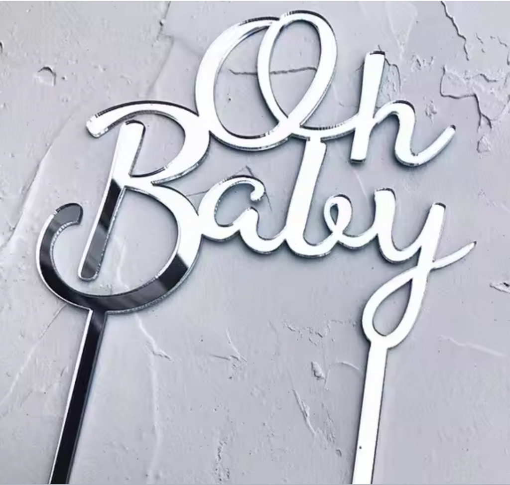 Oh Baby Baby Shower Acrylic Cake Toppers