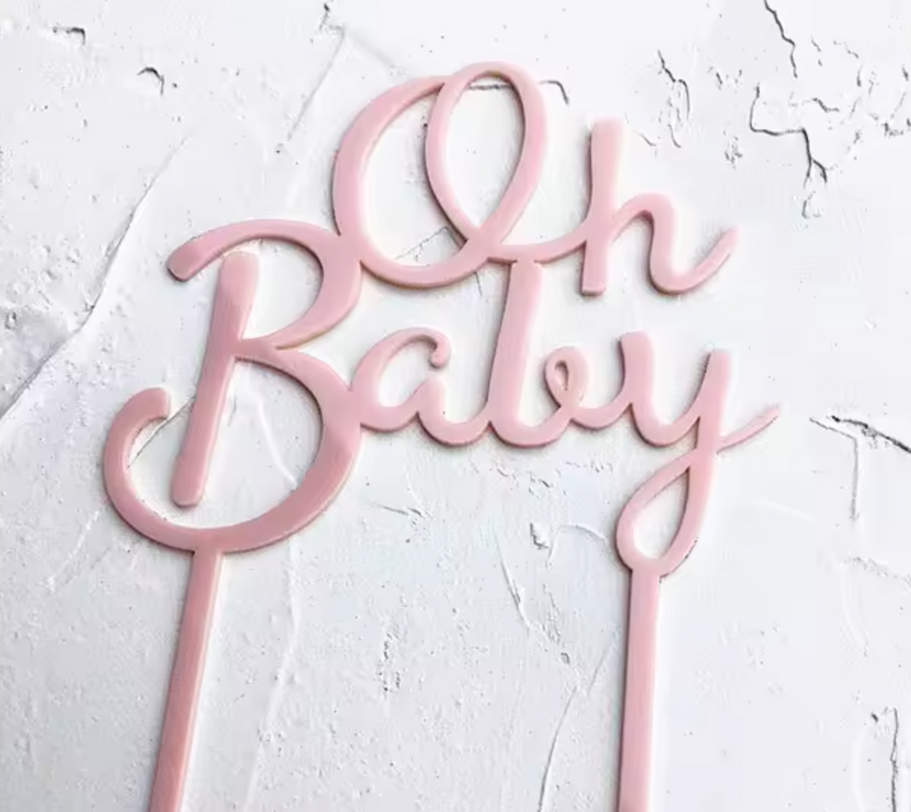 Oh Baby Baby Shower Acrylic Cake Toppers
