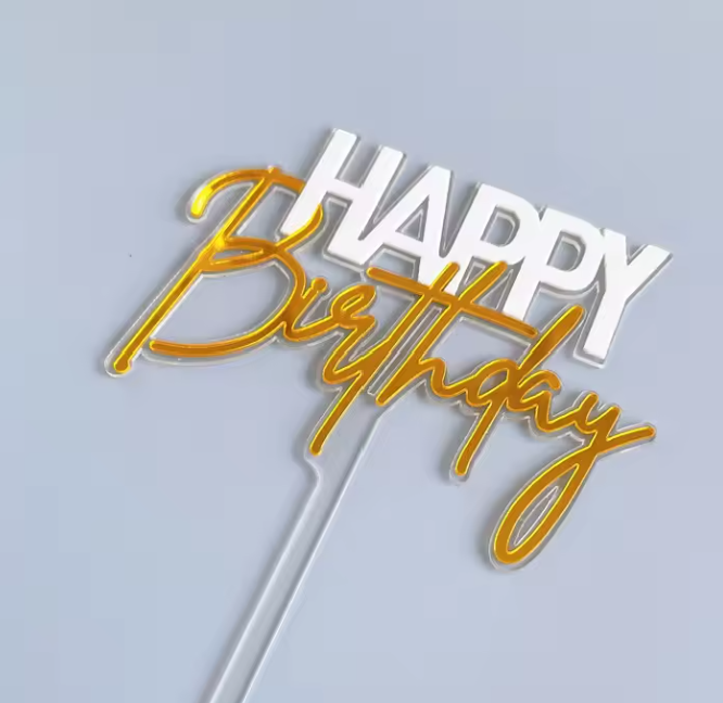 Happy Birthday Bold Cake topper