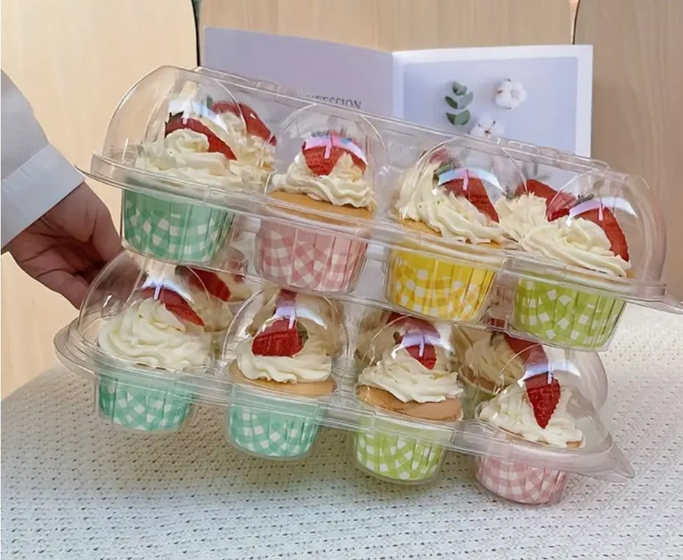 12 Hole Clear Cupcake Container