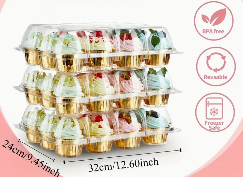 12 Hole Clear Cupcake Container
