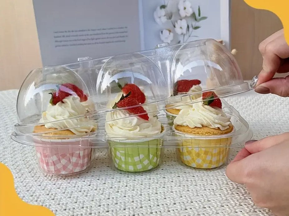6 Hole Clear Cupcake Container