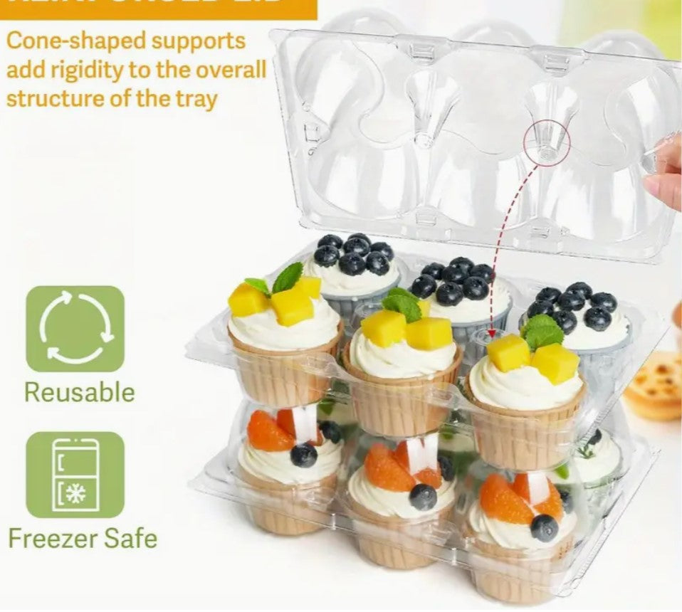 6 Hole Clear Cupcake Container