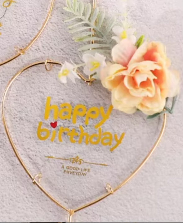 Metallic Happy Birthday Cake Topper